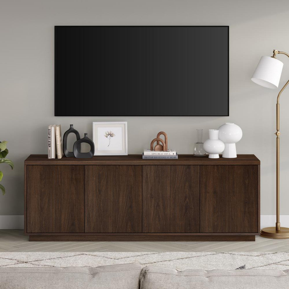 Hanson Rectangular TV Stand for TV's up to 75 in Alder Brown