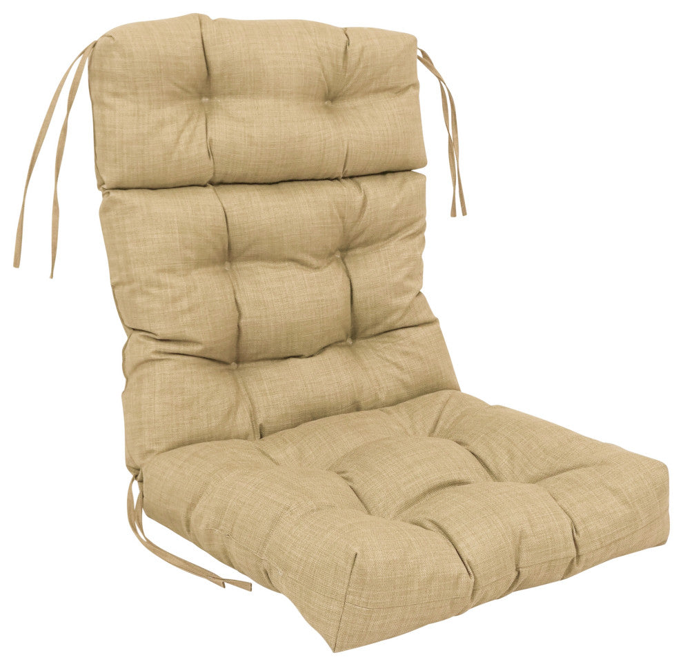 22-"x45" Spun Polyester Solid Outdoor Tufted Chair Cushion Tan