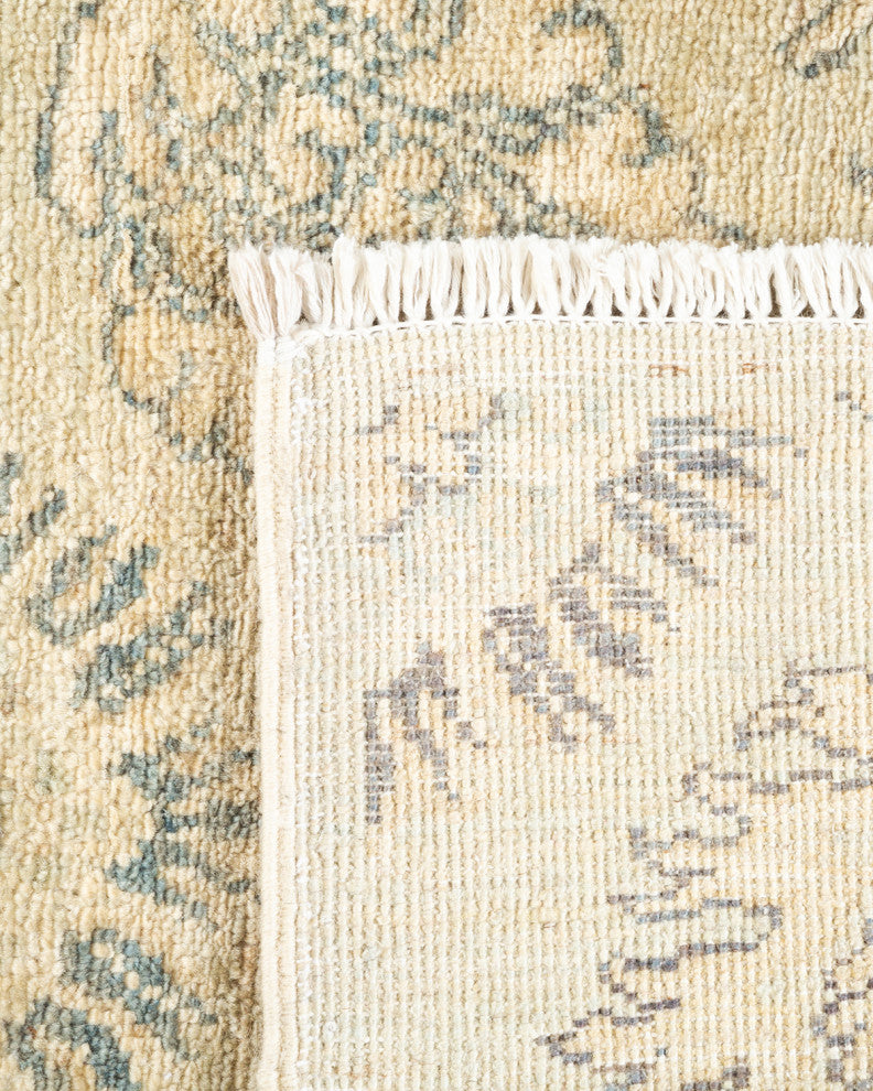 Eclectic, One-of-a-Kind Hand-Knotted Area Rug Green, 2'8"x8'2"