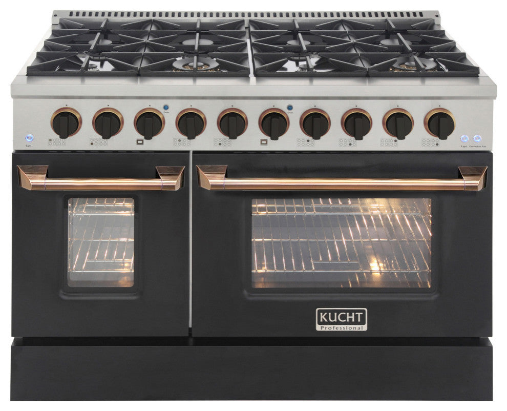 KUCHT Professional 48" 6.7 cu. ft. Range Cust, Black Gold, Natural Gas