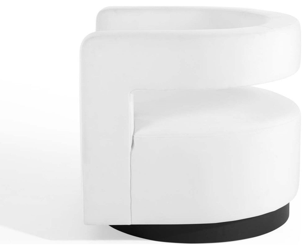Armchair Accent Chair, Velvet, White, Modern, Living Lounge Hotel Hospitality