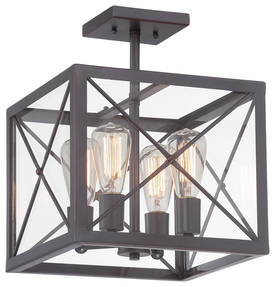 High Line Semi-Flush, Satin Bronze