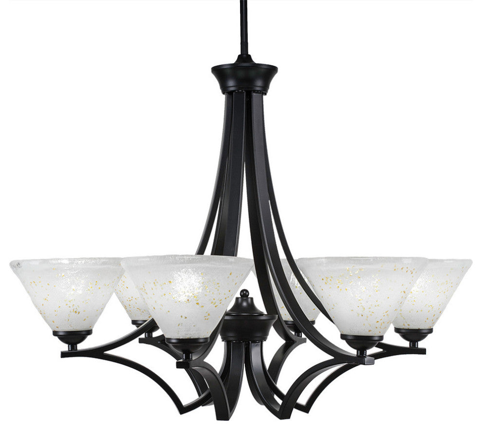 Chandeliers, 7" Gold Ice Glass
