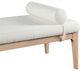 Priscilla Upholstered Bench, Cream, Linen Textured Fabric, Natural Finish
