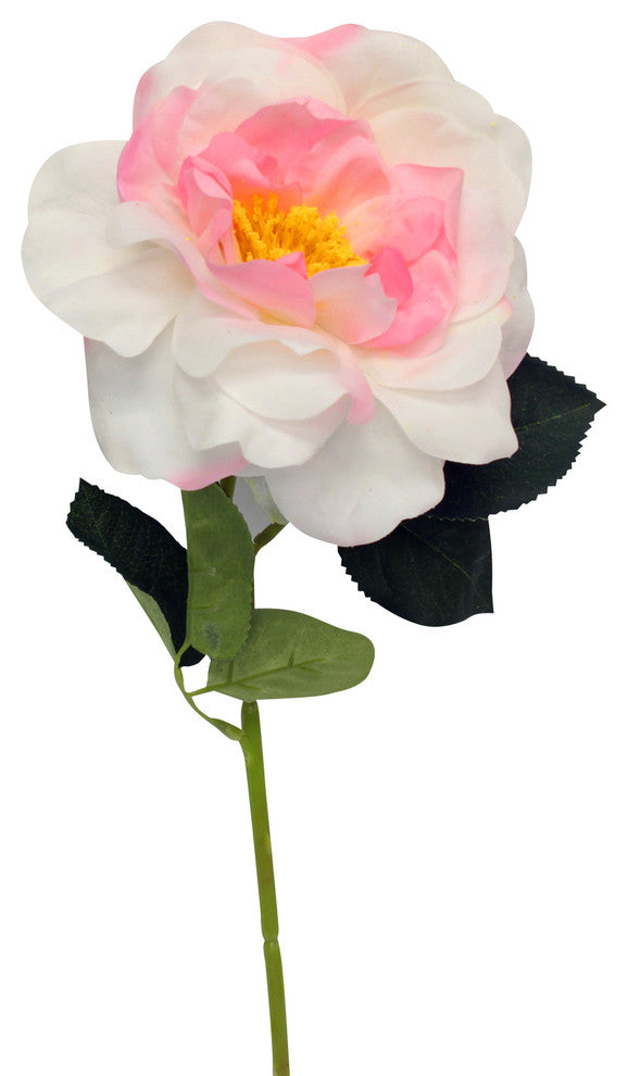 Orlane Large Rose Spray Stem, 15" Tall, Natural White, Pink