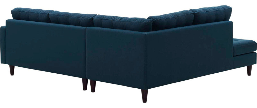 Azure Empress 2 Piece Upholstered Fabric Left Facing Bumper Sectional