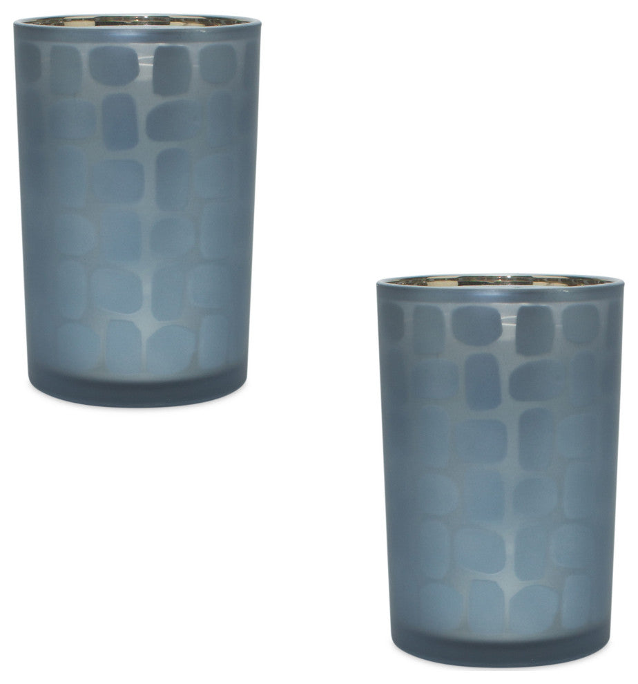 Candle Holder, Set of 2, 4.75"Dx7.25"H Glass
