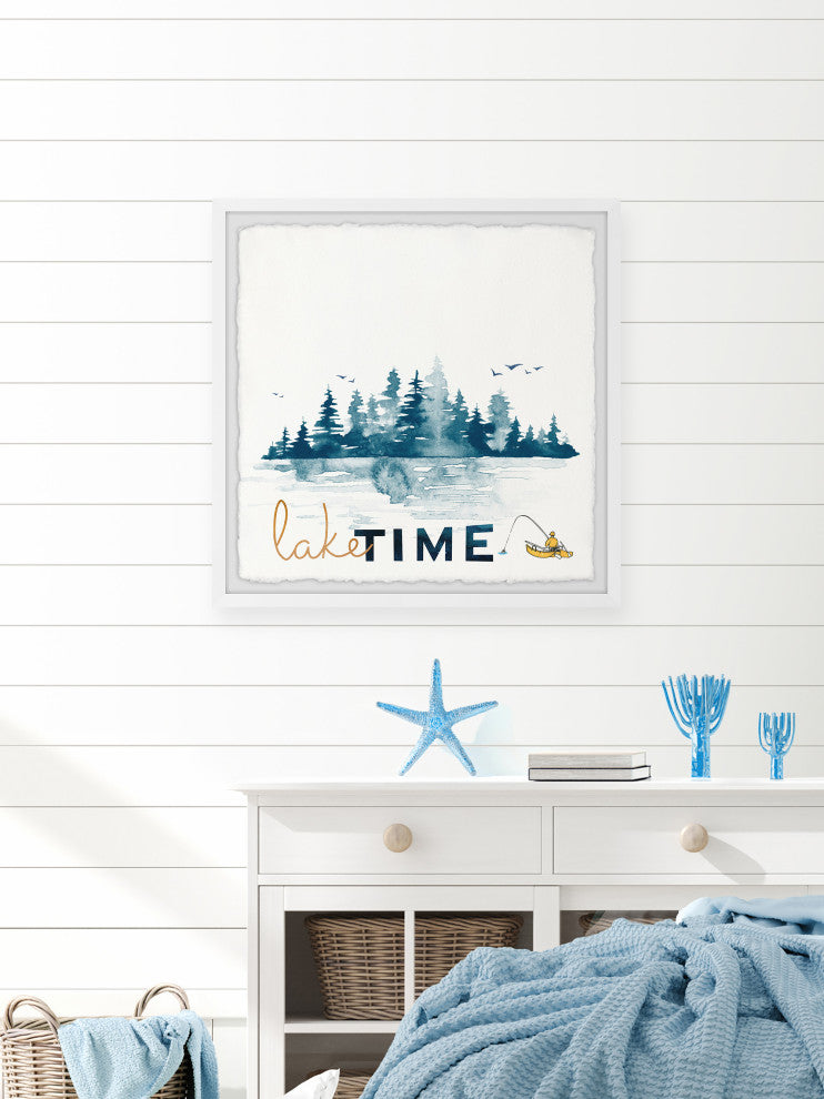 "I'm on Lake Time" Framed Painting Print, 12x12