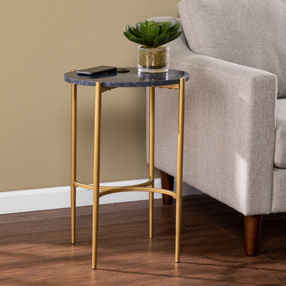 Clarvin Side Table With Wireless Charging Station