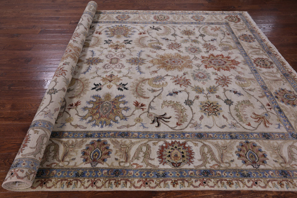 8' 8" X 12' 3" Hand Knotted Persian Tabriz Wool Rug Q9014