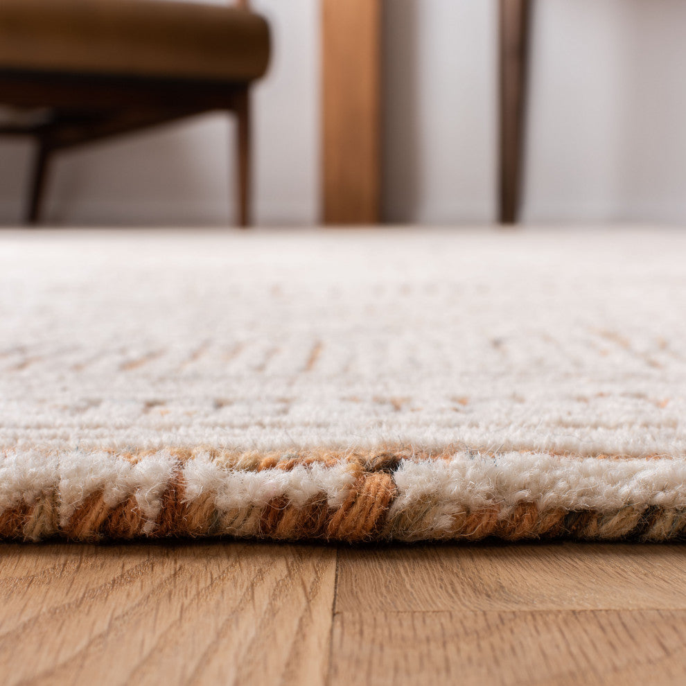 Safavieh Couture Abstract Collection, ABT340 Rug, Ivory/Rust, 2'3"x22'