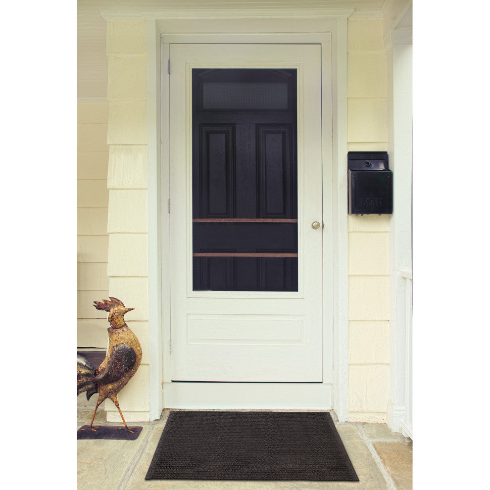 Calais Solid Indoor/Outdoor Rug, Charcoal, 2'x3'