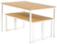 Modern Dining Table With Benches, 3-Piece Set, White