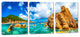 Scenic Ocean Coastline Canvas Print, 3 Panel Split, Triptych Wall Art, 48x20