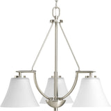 Bravo Collection 3-Light Chandelier, Brushed Nickel