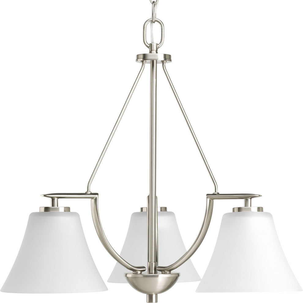 Bravo Collection 3-Light Chandelier, Brushed Nickel