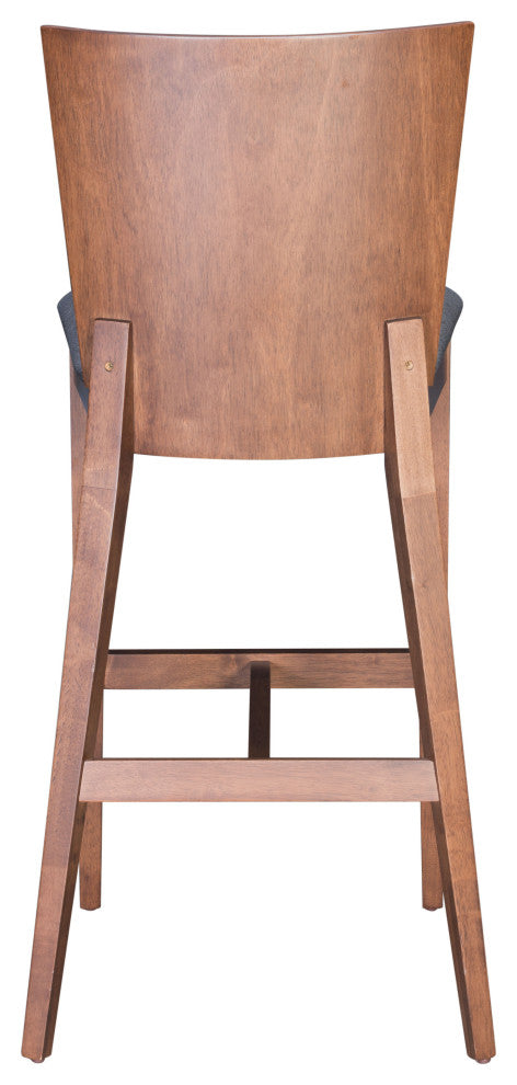 Ambrose Bar Chair, Set of 2 Walnut & Gray