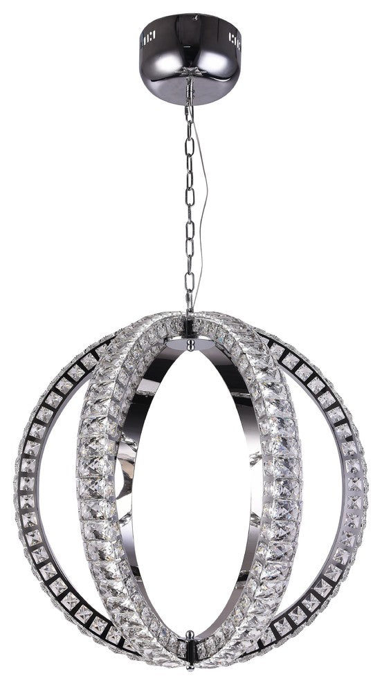 Orb Stainless Steel Frame LED Light With Clear Crystal Detailing