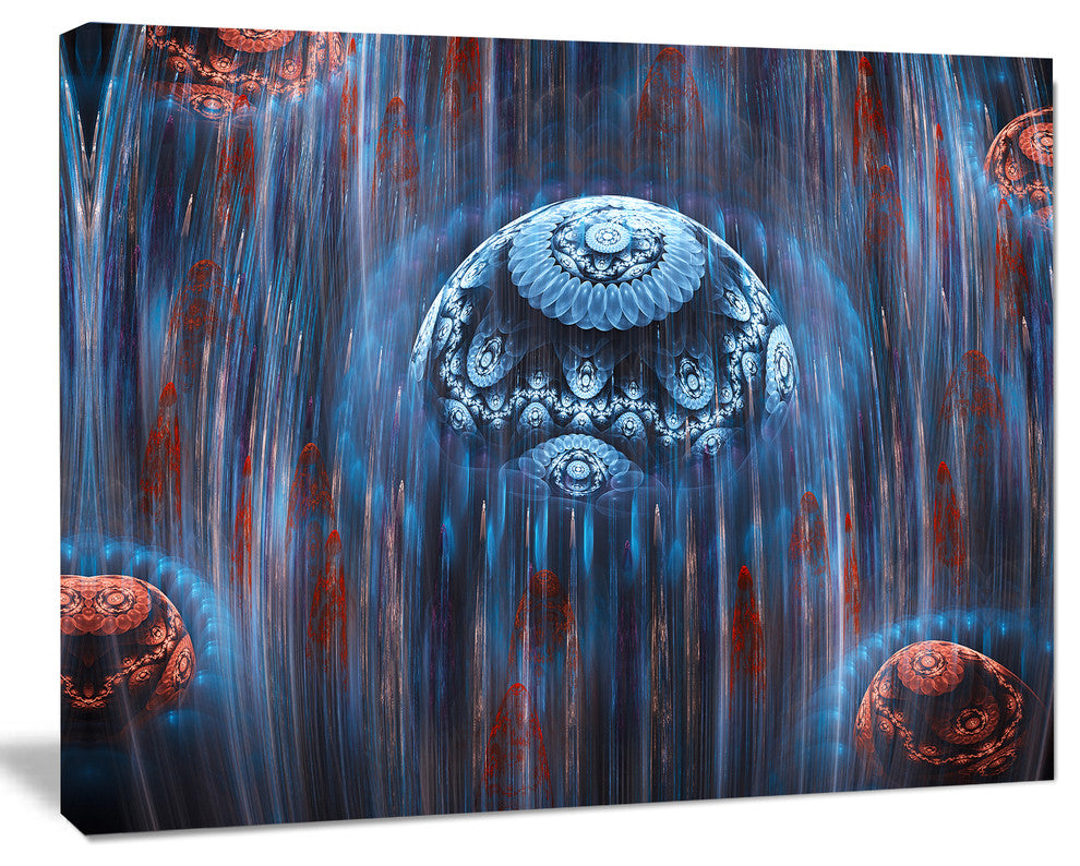 Blue World of Infinite Universe, Oversized Abstract Canvas Art Print, 60x40