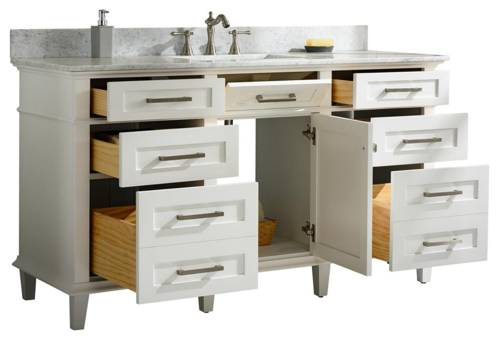 60" Single Sink Vanity, White