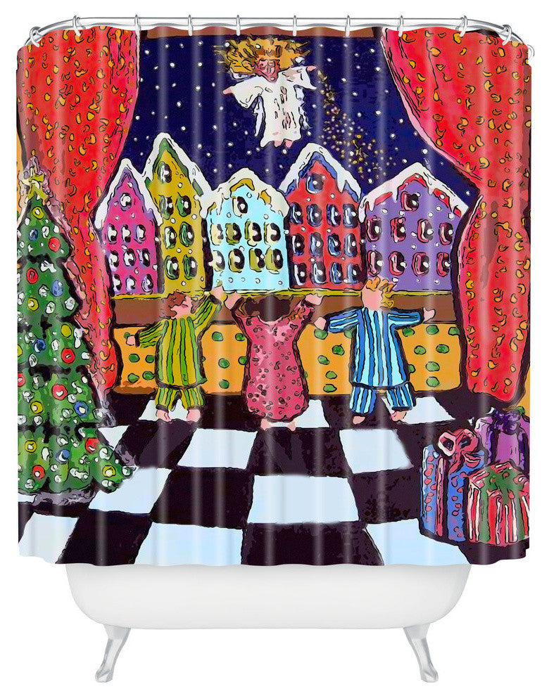 Deny Designs Renie Britenbucher Christmas Angel Shower Curtain