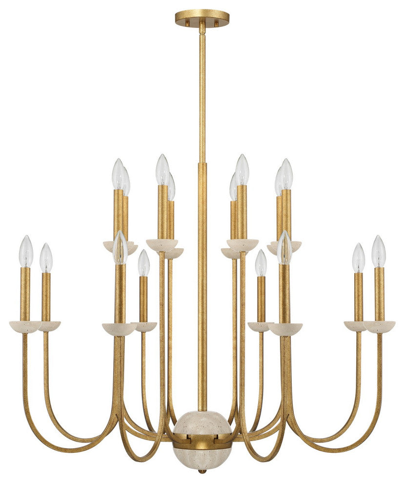 Oakhurst 16-Light Chandelier, Antique Gold