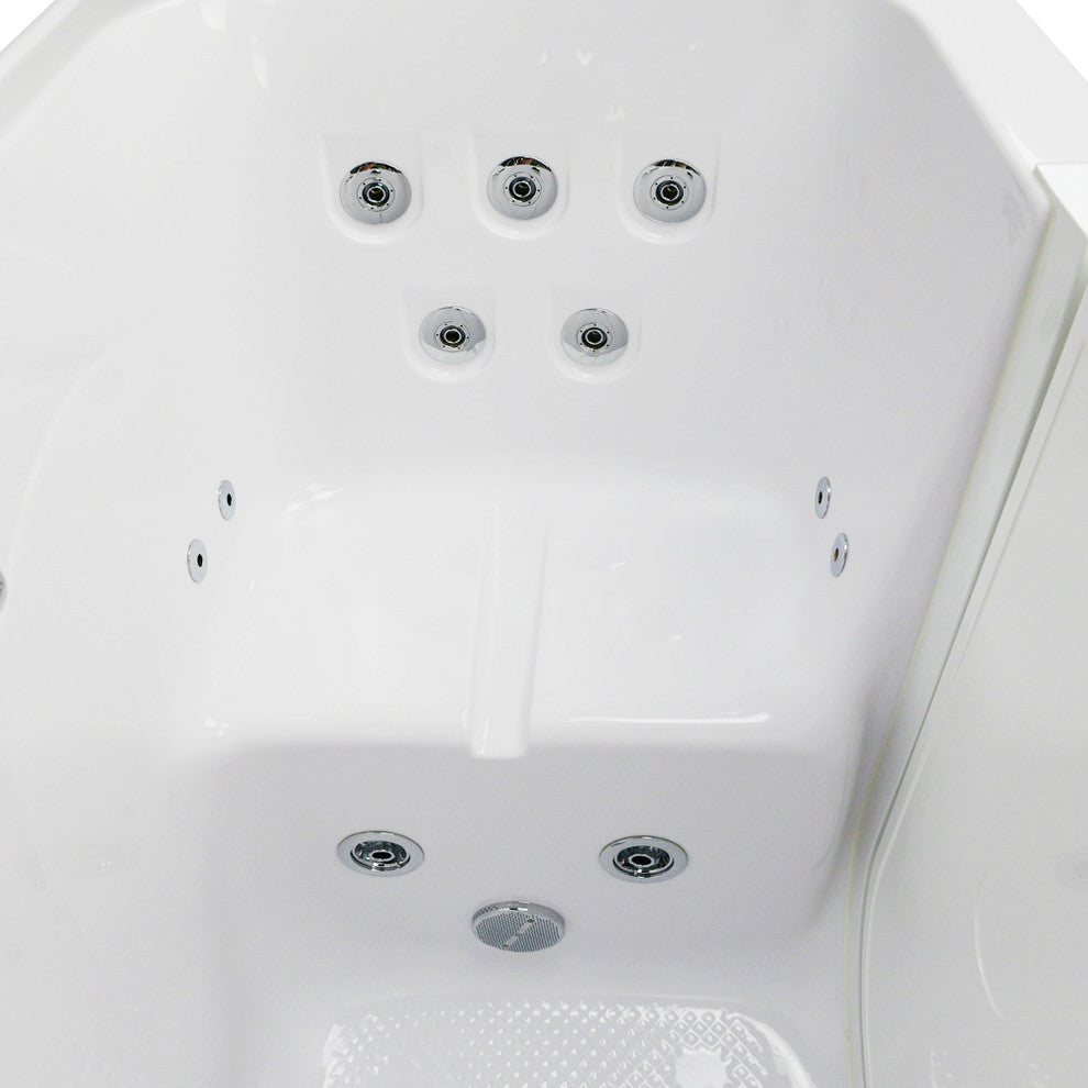 Ella Monaco 32"x52" Acrylic Walk-In-Bathtub, Outswing Door, 5 Piece Faucet
