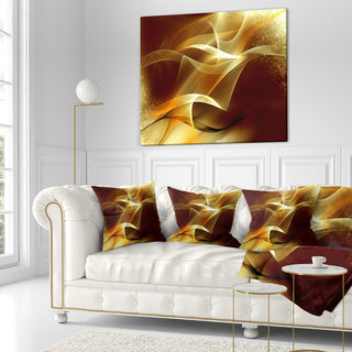 Light Yellow Abstract Fractal Design Abstract Throw Pillow, 18"x18"