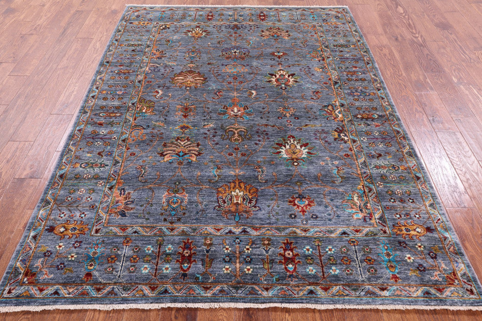 Hand Knotted Persian Tabriz Rug 5' 9" X 7' 9" Q9866