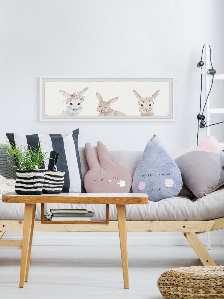 "Pink Cheeks" Framed Painting Print, 30x10
