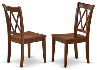 Oxcl3-Mah-W 3Pc Square 36 Inch Table And 2 Double X Back Chairs