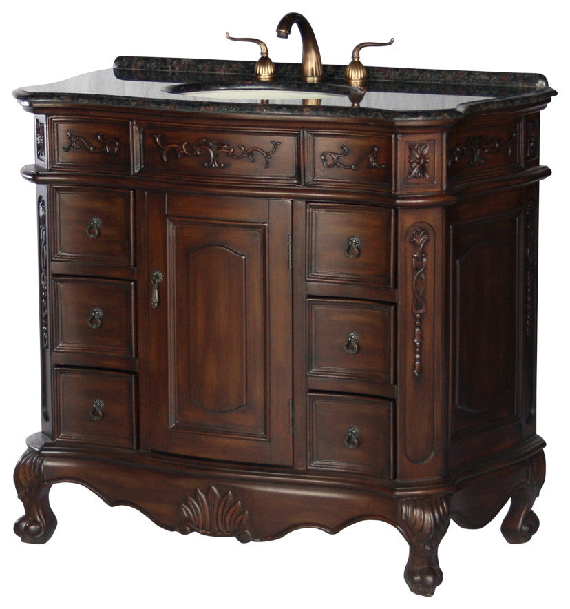 40-Inch Antique Style Single Sink Bathroom Vanity Model 4000-BN