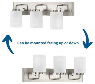 Merry 3-Light Etched Glass Brushed Nickel Transitional Bath Vanity Light