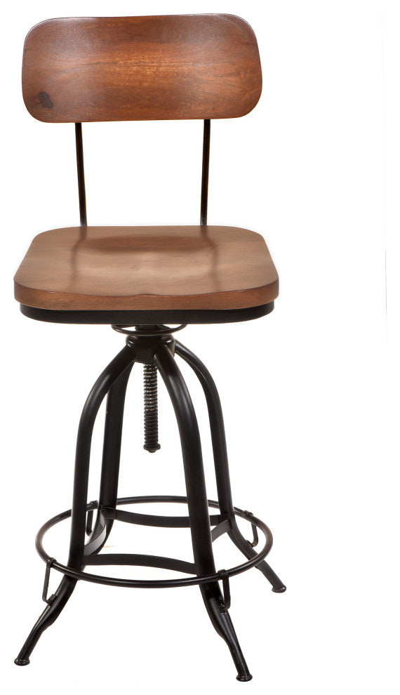 Mason Adjustable Stool, Chestnut/Black