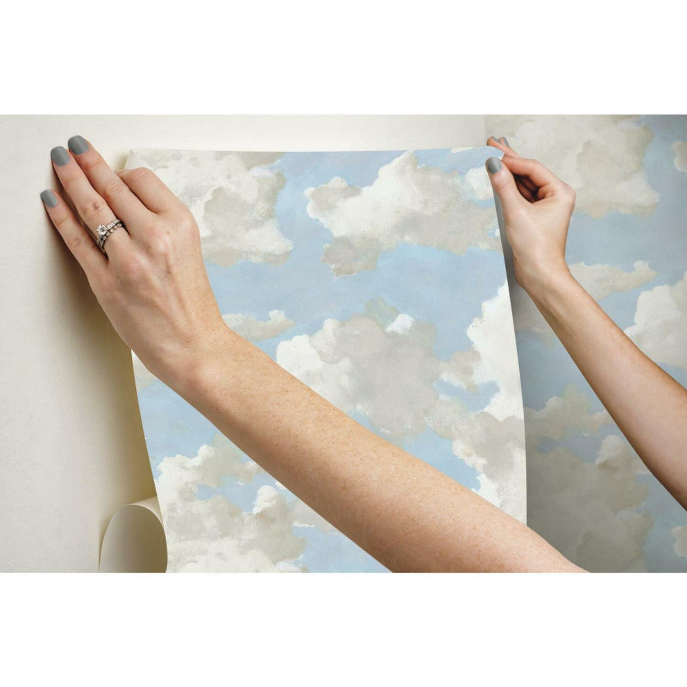 Clouds on Canvas Peel and Stick Wallpaper