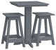 Poly Lumber Bistro Set, Dark Grey, Square