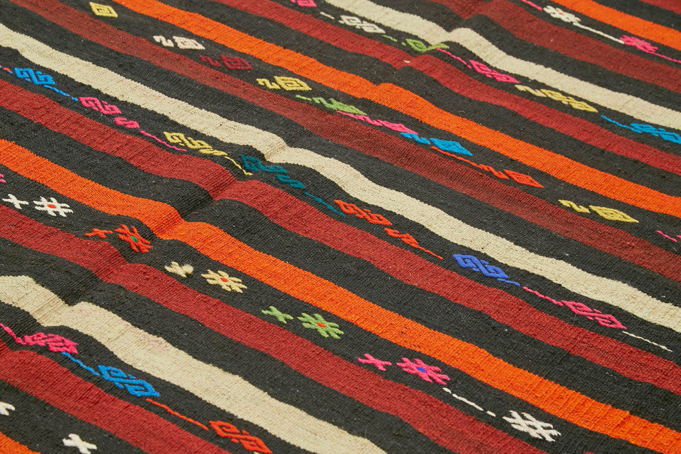 Rug N Carpet - Handmade Oriental 8' 2'' x 11' 1'' Vintage Goat Hair Kilim Rug