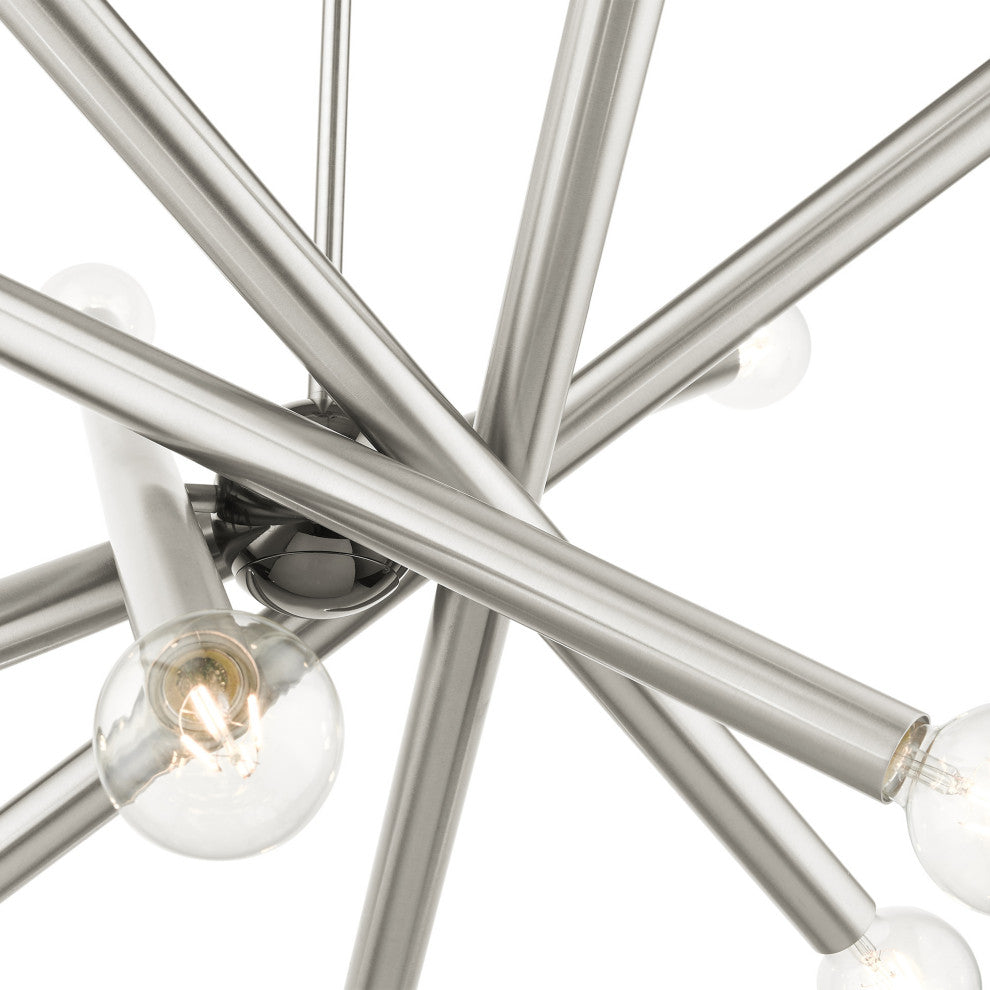 Brushed Nickel Modern, Urban, Sputnik, Dynamic, Timeless Chandelier