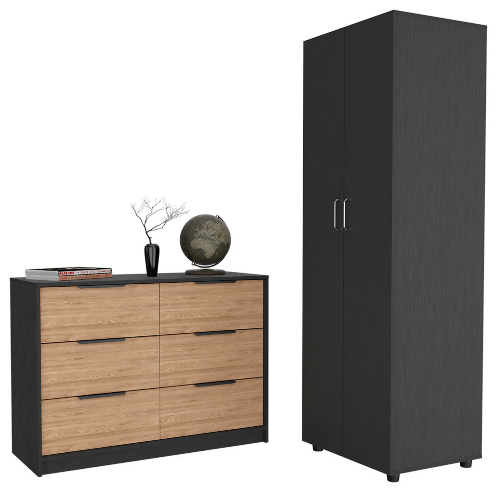 DEPOT E-SHOP Palmer 2-Piece Bedroom Set with Armoire and Drawer Dresser