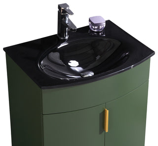 24" Vogue Green Bathroom Vanity, PVC