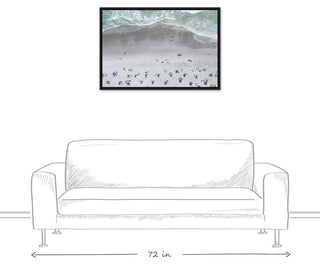 Aerial Beach Photo 24x36 Black Floating Framed Canvas