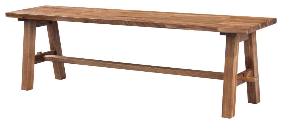 Bedford 59" Bench "A" Base, Brushed Brown