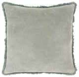 Surya Washed Cotton Velvet Sage Pillow Shell With Polyester Insert 20"H X 20"W