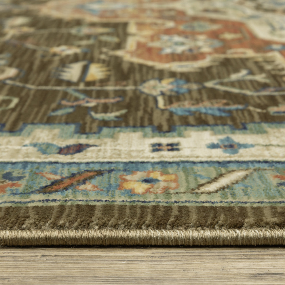 Fabienne Medallion Indoor Area Rug, Brown, 5'3"x7'6"