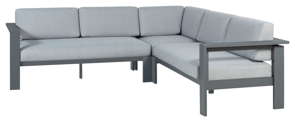 Sardinia Aluminum Frame Outdoor Sectional Sofa - Gray