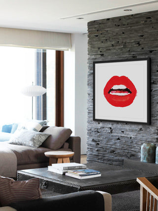 Marmont Hill, "Lips Colors Red" by Amanda Greenwood Framed Painting Print, 32x32