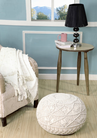 Snow White MacramÃ© Pouf