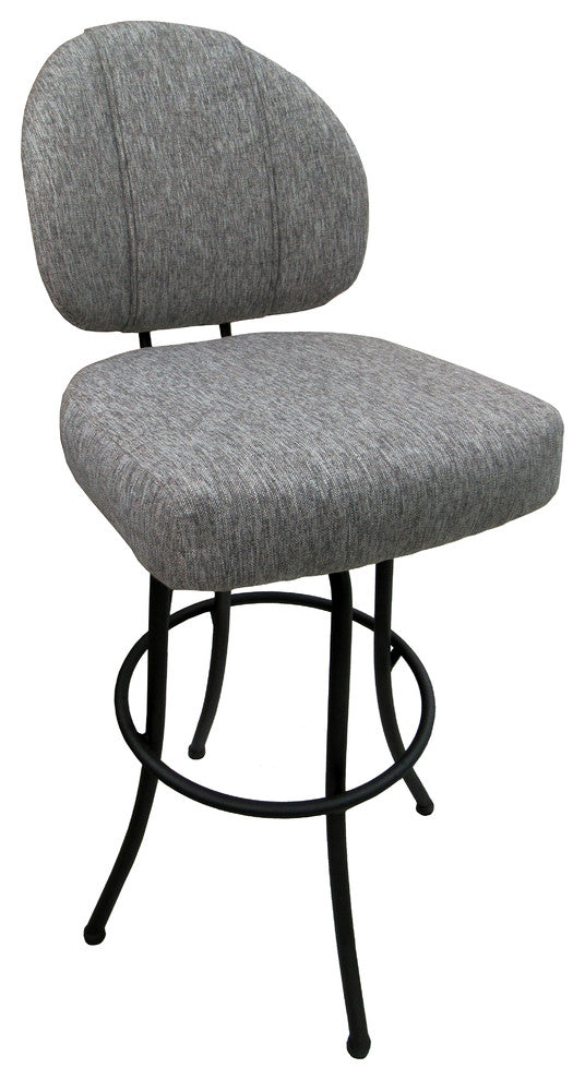 Swivel Bar Stool, Mojave Gray, Black Metal Frame, 30"