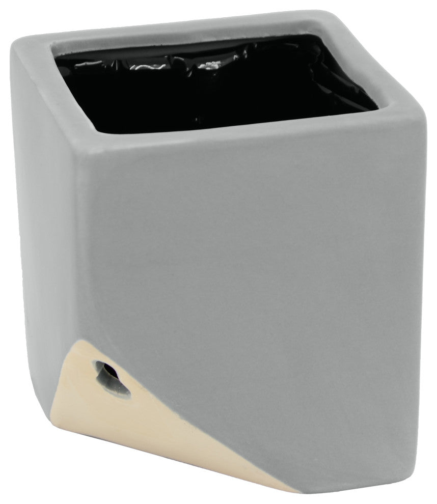 Large Cube Wall Planter, Light Gray