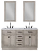Chestnut 60" Bath Vanity, Grey Oak, Vanity With Mirror(s) With Oil-Rubbed Bronze Finsih Hardware